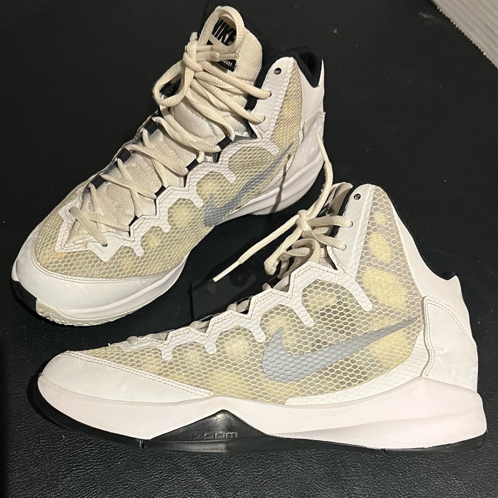 Nike Zoom Without A Doubt White Silver High Top Sneaker Mens Size 8.5